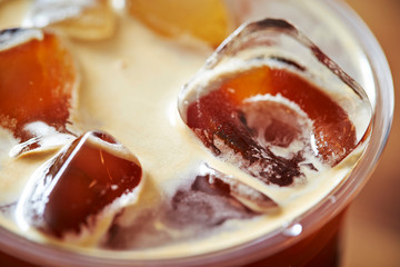 Close up iced coffee 