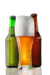 a pint of beer with two bottles