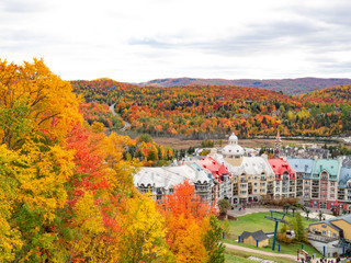 Fall colors at Mont-Tremblant, Laurentian, Quebec, Canada