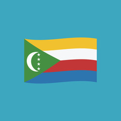 Comoros flag icon in flat design