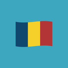 Chad flag icon in flat design