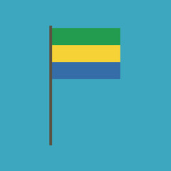 Gabon flag icon in flat design