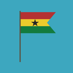 Ghana flag icon in flat design