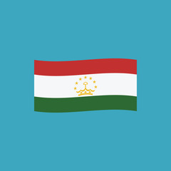 Tajikistan flag icon in flat design