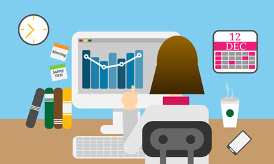 Computer engineering flat illustration concept.