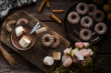 Homemade Dark Hot Chocolate with Marshmallows