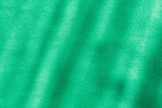 Green Beach Towel Background. Green Towel Texture.