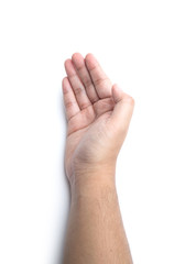 an open hand isolated over white background