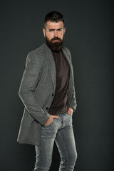 sexy brutality. Mature hipster with beard. Confident and handsome Brutal man. Hair and beard care....