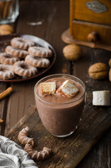 Homemade Dark Hot Chocolate with Marshmallows