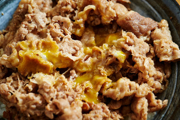 Gyudon, Japanese braised beef rice bowl
