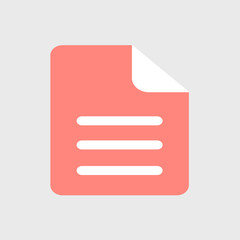 red business paper sheet icon. vector illustration