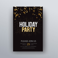 Vector illustration design for holiday party and happy new year party invitation flyer and greeting card template	 - obrazy, fototapety, plakaty