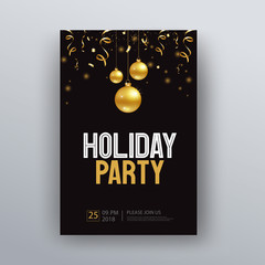 Vector illustration design for holiday party and happy new year party invitation flyer and greeting card template	