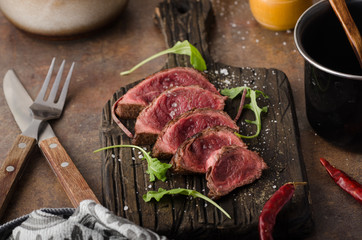 Homemade Beef Steak rare