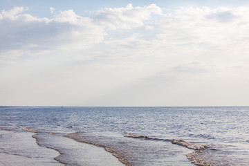 Obraz premium Baltic Sea shore and sandy beach in beautiful sunny summer day, Latvia, Europe