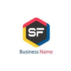 Initial Letter SF Logo template design