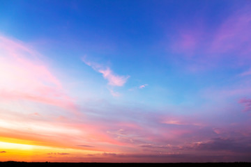 colorful sky with clouds at sunset time
