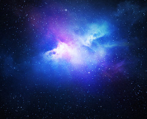 Universe filled with stars, nebula and galaxy