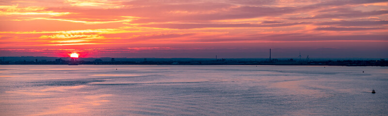 Fototapeta na wymiar Hull harbor at sunset, England - United Kingdom