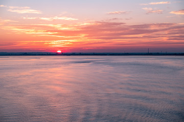 Hull harbor at sunset, England - United Kingdom
