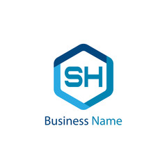 Initial Letter SH Logo template design