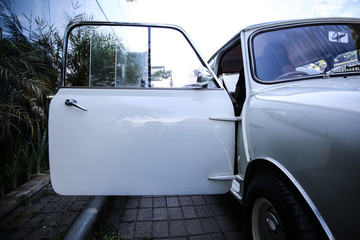 White small vintage car door