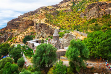 Fototapeta na wymiar Geghard Monastery in Armenia. Top view