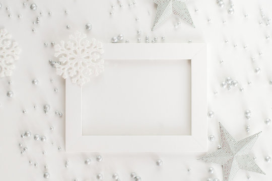 christmas white frame 
