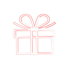 present. red gift box design icon. vector illustration