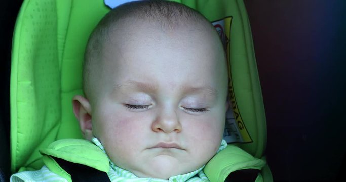 Beautiful Sleeping Baby Boy. Close Up View Portrait - DCi 4K Resolution