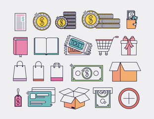 electronic commerce set icons