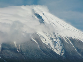 Mt. Fuji in snow storm