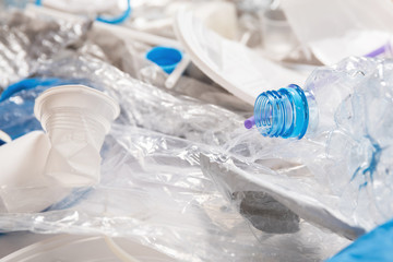 Pile of different plastic waste