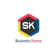 Initial Letter SK Logo template design