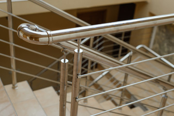 metal railings on the landing in the hotel