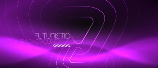 Dark black abstract background with neon colors and lines