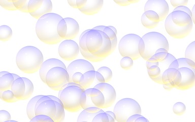 Light pastel colored background with purple bubbles. Wallpaper, texture purple balloons. 3D illustration