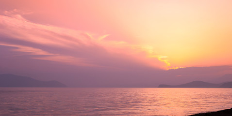 Naklejka na ściany i meble Sunset.Japan Sea