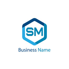 Initial Letter SM Logo template design