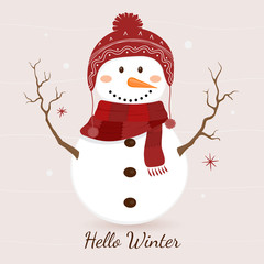 Cute Snowman on winter