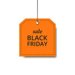 Label black friday orange holiday design sale
