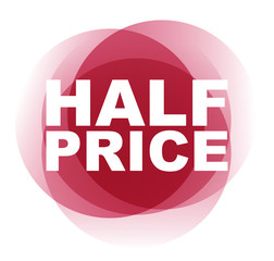 red vector banner half price