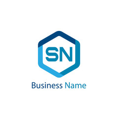 Initial Letter SN Logo template design