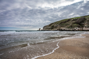Black Sea coast in Turkey Kirklareli Province kiyikoy and stunning background photo