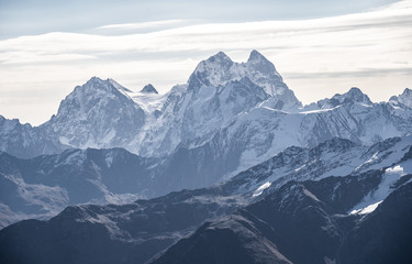 Obraz premium Two peaks of Ushba (Georgia)