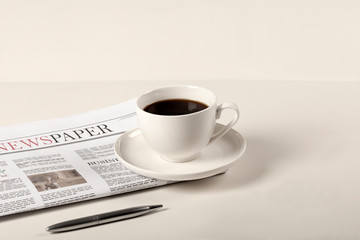 newspaper over office desk