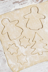 dough for baking Christmas cookies, vertical