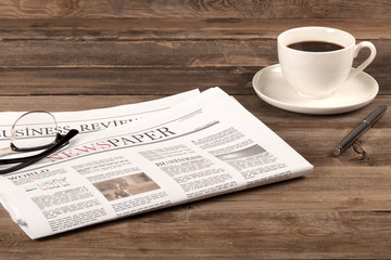 newspaper over office desk