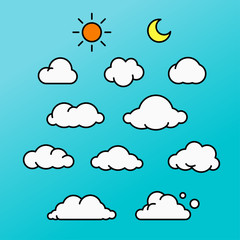 Cloud graphic icon collection set